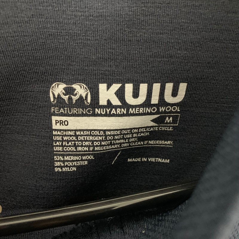 KUIU Navy Blue 1/2 Zip Pro Pullover Medium Nuyarn Merino Wool Blend gallery