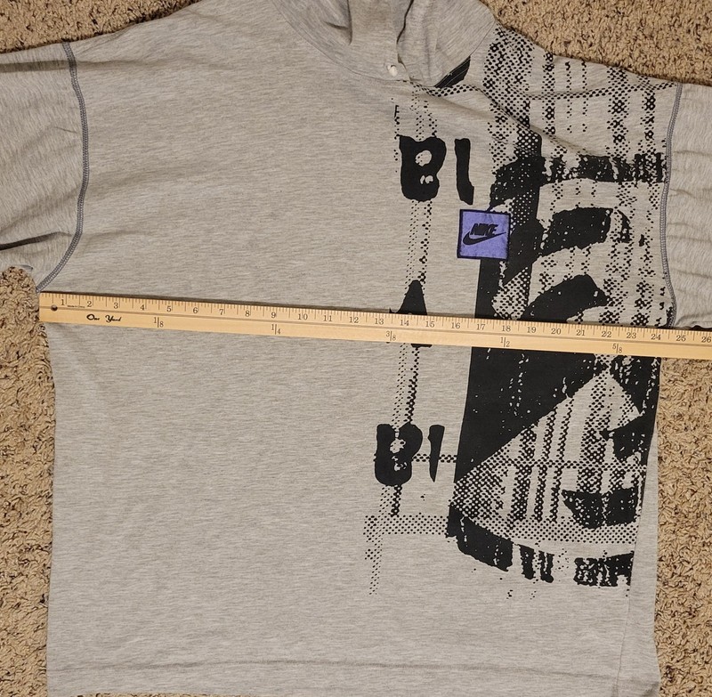 VTG 80s Nike Men's XL Gray Hoodie T-Shirt Short Sleeve Streetwear SB gallery