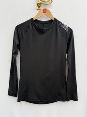 Adidas AlphaSkin Sport Long Sleeve Tee Aeroready Compression Top Black Medium