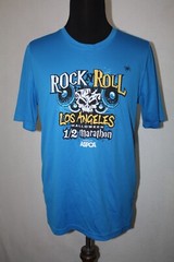 2013 LA Rock N Roll Halloween 1/2 Half Marathon T-Shirt Brooks Blue Unisex Sz L