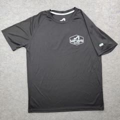 Surf Style Shirt Mens Large Black Short Sleeve UPF 50+ Rash Guard Top Beach