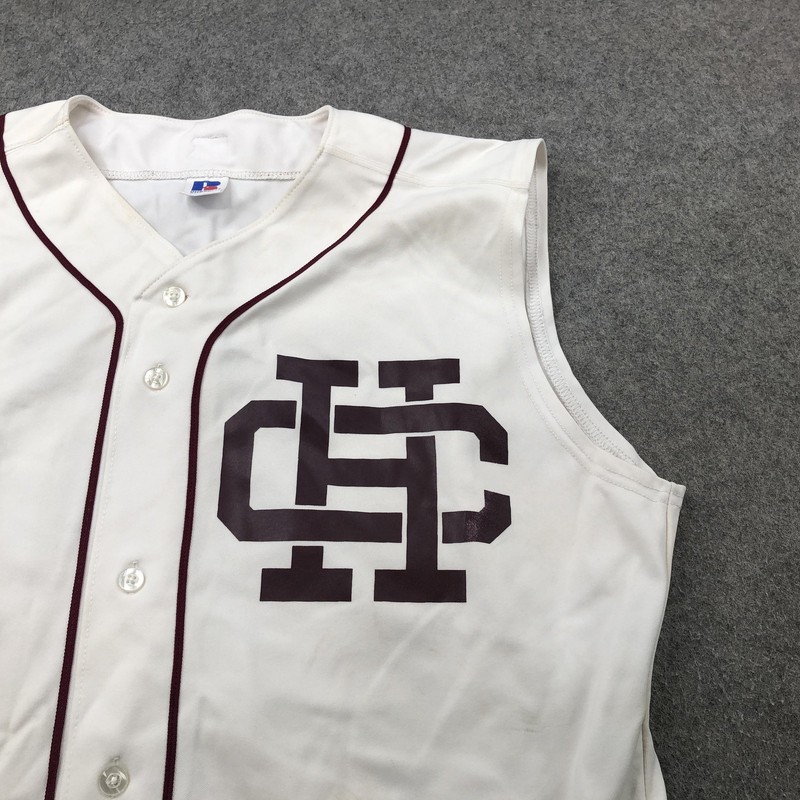 Vintage Russell Athletic Baseball Jersey Mens XL White Maroon 25 Made in USA gallery