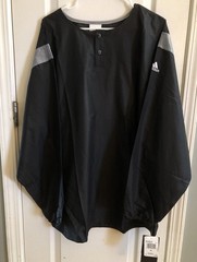 Adidas Baseball Pullover TM LS HOT JLT SIZE Xlg Black W Gray Inserts