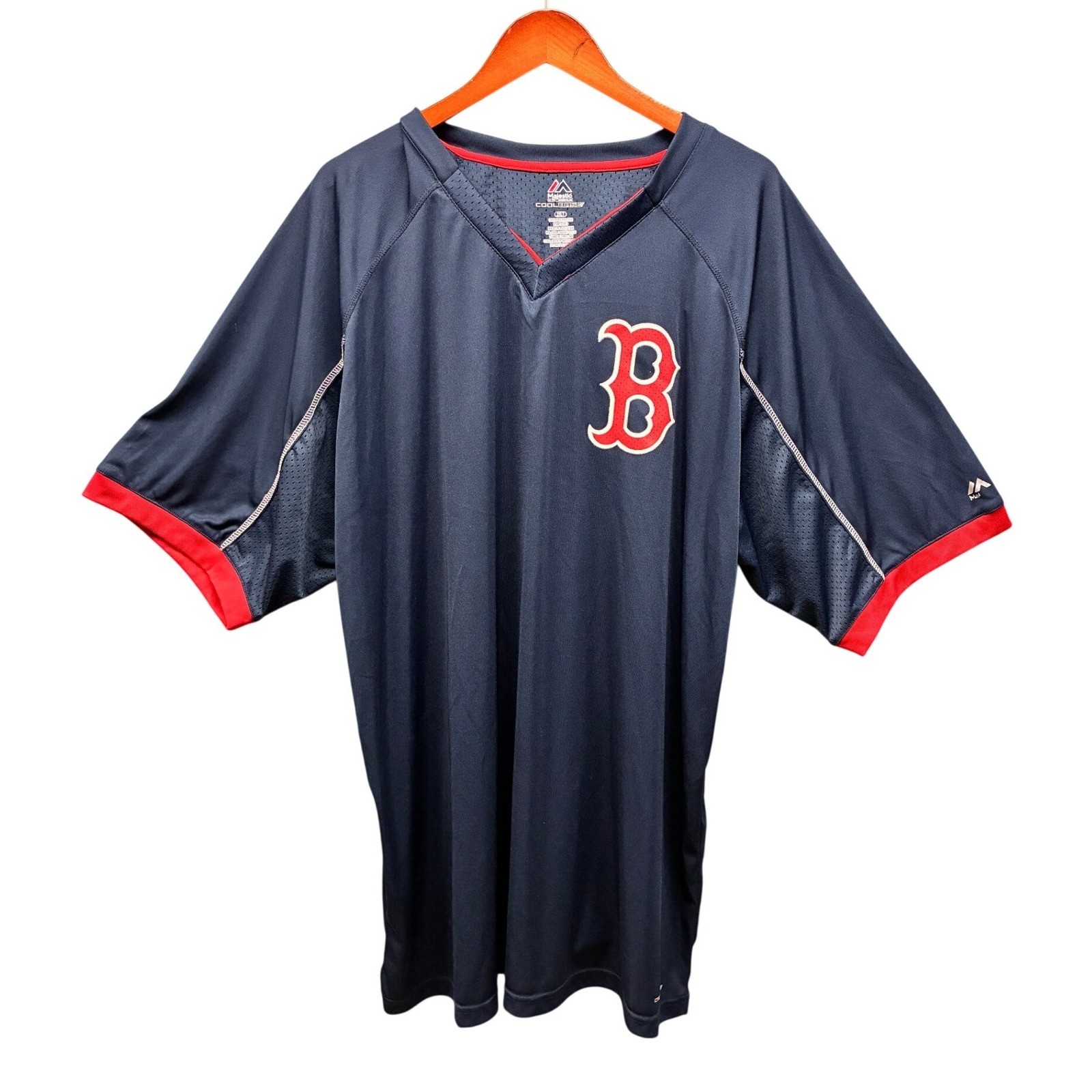 Majestic Boston Red Sox Jersey Cool Base V Neck Men's 2XLT Navy MLB Athletic gallery