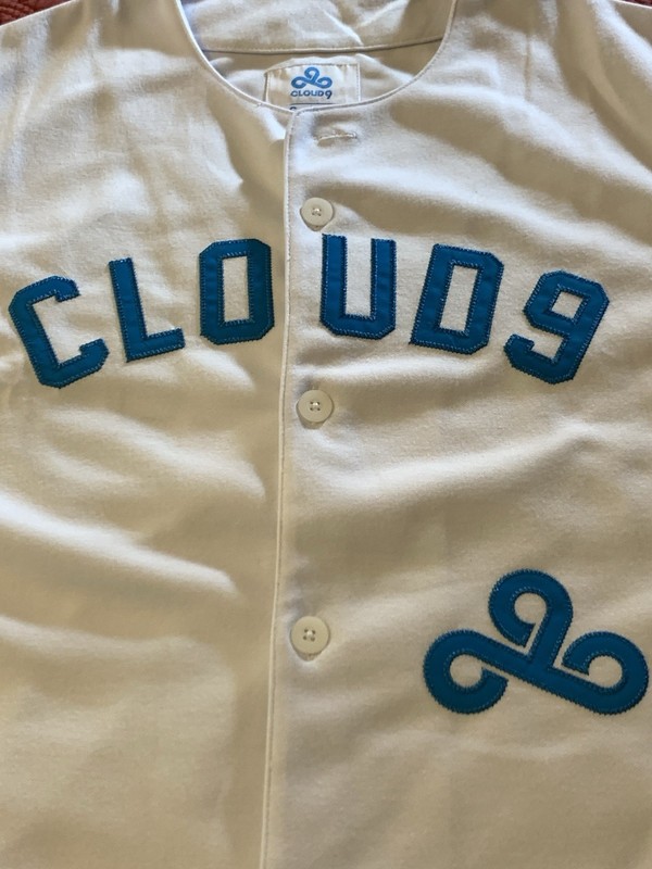 RARE Cloud9 Stratus White Button Baseball Jersey, Adult Small - Esports Gaming gallery