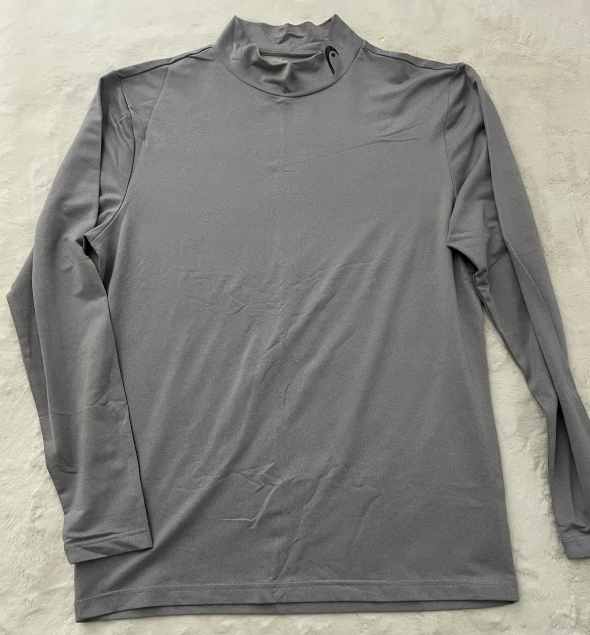 HEAD Mens Large Performance Mock Neck Long Sleeve Gray Athletic Shirt gallery