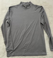 HEAD Mens Large Performance Mock Neck Long Sleeve Gray Athletic Shirt
