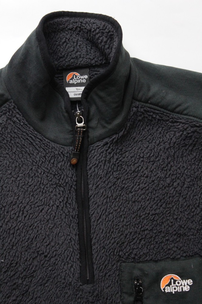 Lowe Alpine 1/4 zip men's sherpa fleece large black Polartec polyester JUMA302