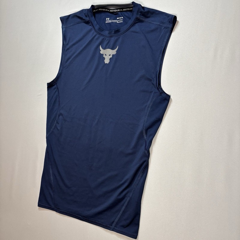 Under Armour Project Rock Compression Tank Top Men's M Blue Gym Weightlifting gallery