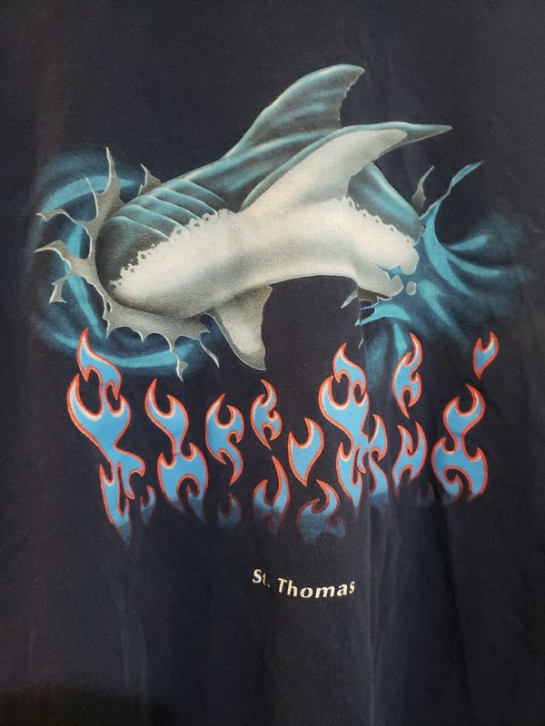 Mens Medium Long Sleeve Shirt - St. Thomas Shark Graphic A65 gallery