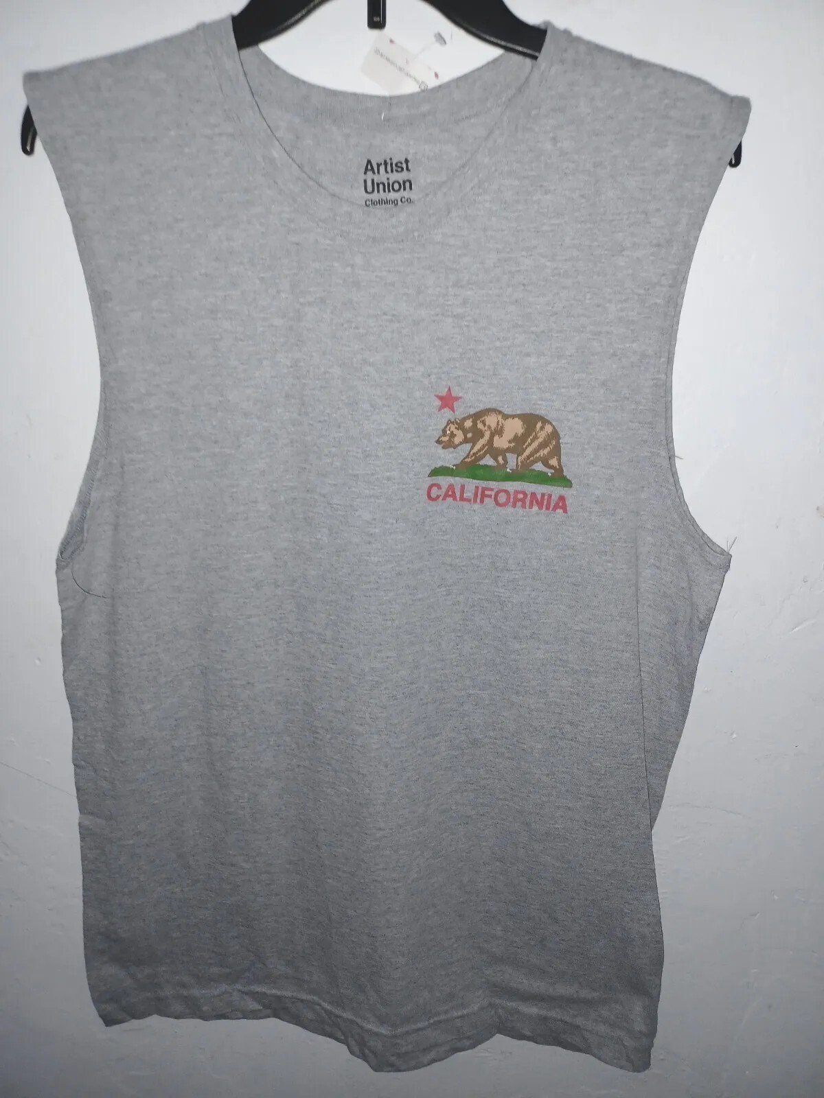 California State Bear Tank Top Sleeveless Shirt Large Gray NWT gallery
