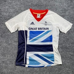 Adidas Mens Team GB London 2012 Olympics Union Jack Jersey White Blue W63331 S
