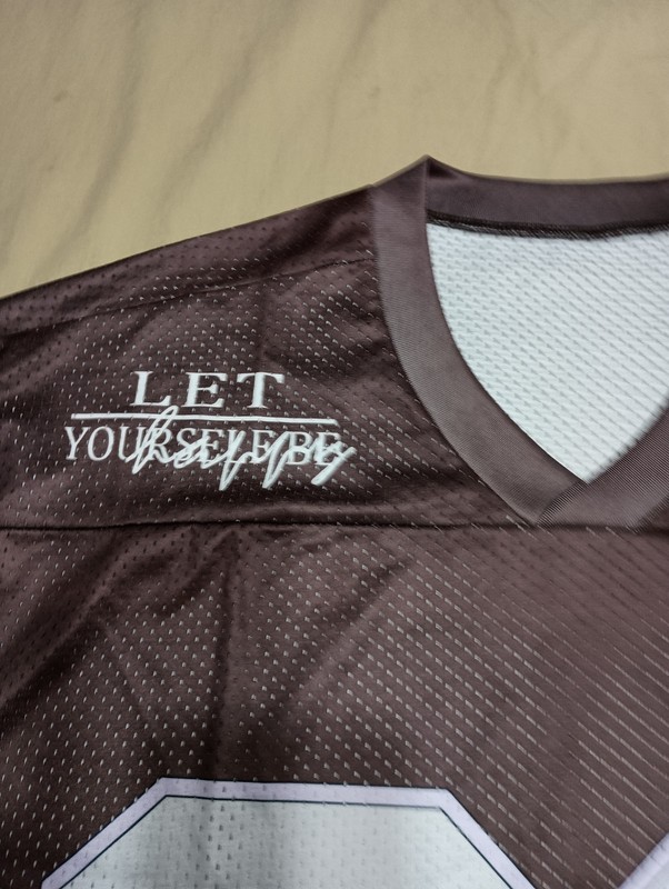 TISFEER Let Yourself Be Happy Brown Mesh Jersey Number 99. 100% Polyester Medium gallery