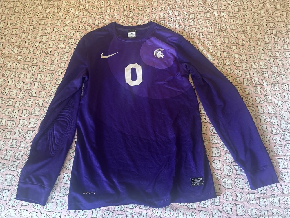 Michigan State University Athletic Jersey purple MSU Spartans small Nike Dri Fit