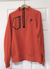 RLX Ralph Lauren Men’s 1/4 Zip Mock Neck Pullover Pockets Orange Brand New Large
