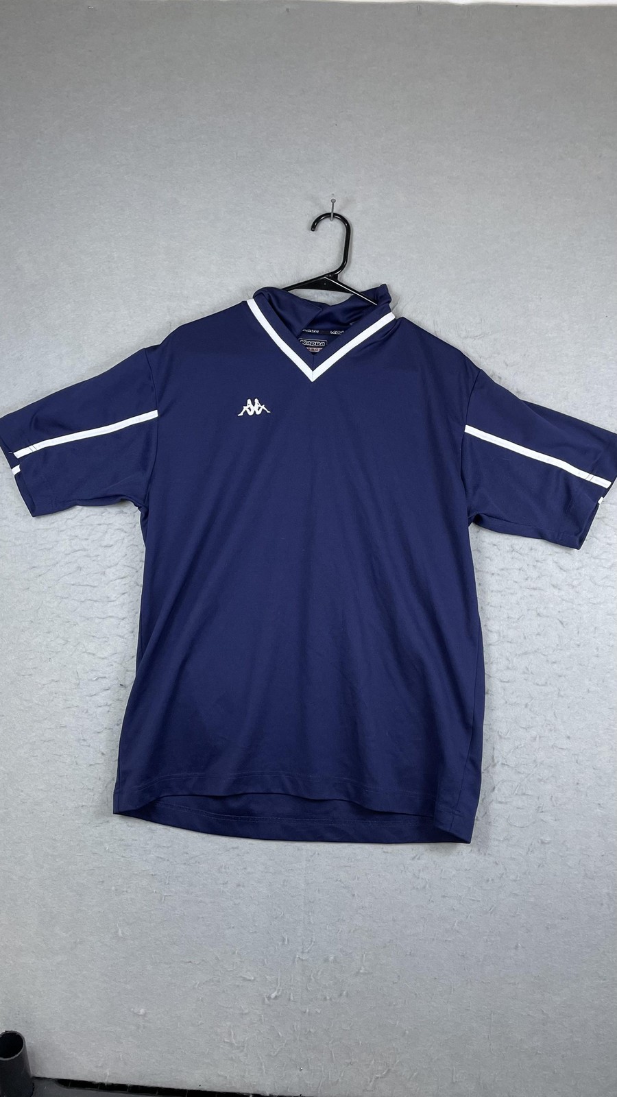 Kappa Shirt Mens Large Blue V-Neck Athletic Soccer Training Jersey Short Sleeve gallery