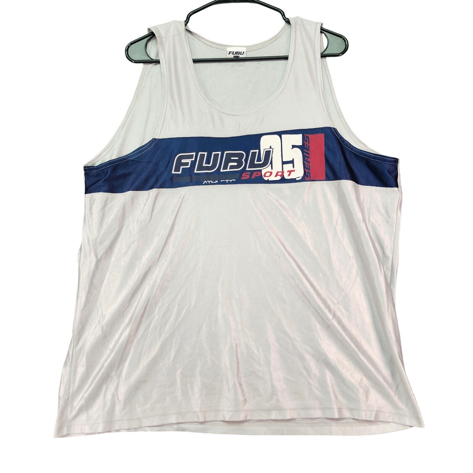 Fubu Sport Tank Top Athletic Sleeveless Jersey 95 Series White Size XL gallery