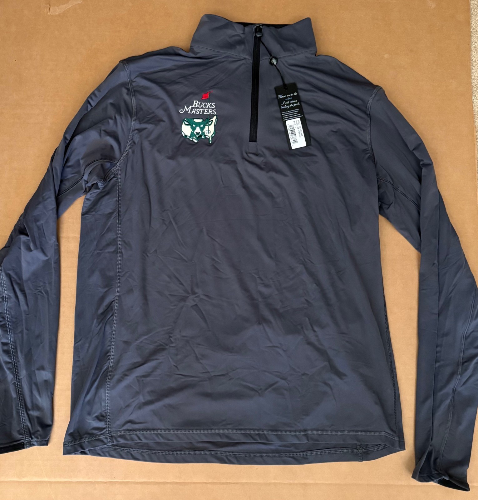 Milwaukee Bucks Greyson Mens Pullover Large Quarter Zip Golf Performance NWT gallery