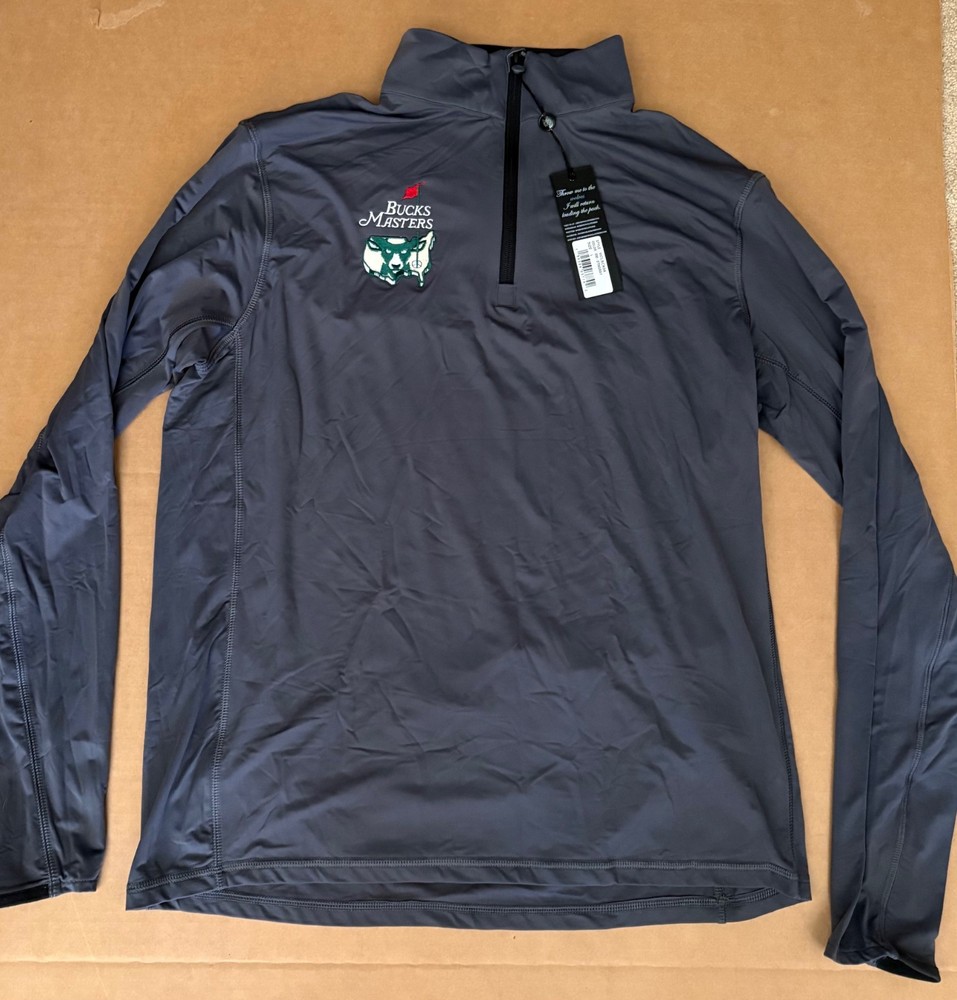 Milwaukee Bucks Greyson Mens Pullover Large Quarter Zip Golf Performance NWT
