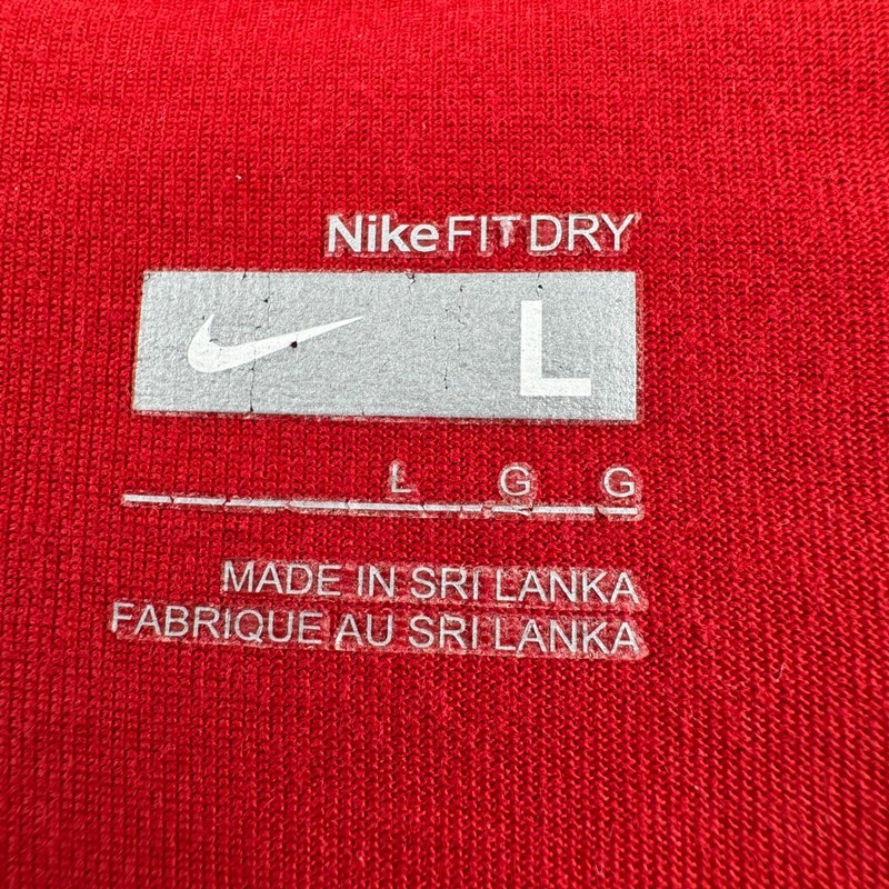 Nike Fit Dry Men's Large T-Shirt Embroidered Logo Cotton Blend Red gallery