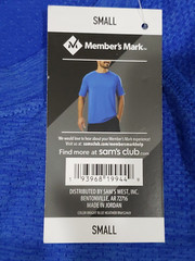 Member’s Mark Men Work It Out Tee Bright Blue Heather ~ Wicking~ Anti Odor SMALL