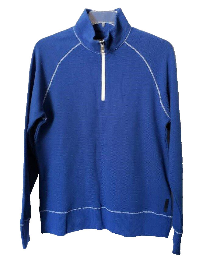 MICHAEL KORS Men's L Blue Quarter Zip Pullover Shirt NWT $128 gallery