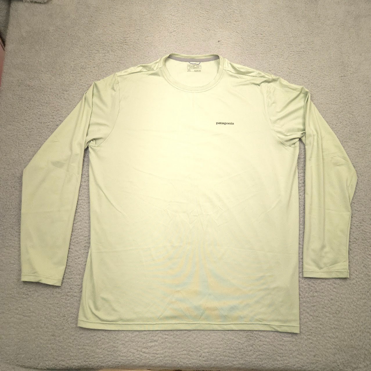 Patagonia Graphic Tech Fish Tee Shirt Mens Large Mint Green Crew Fishing Hiking gallery