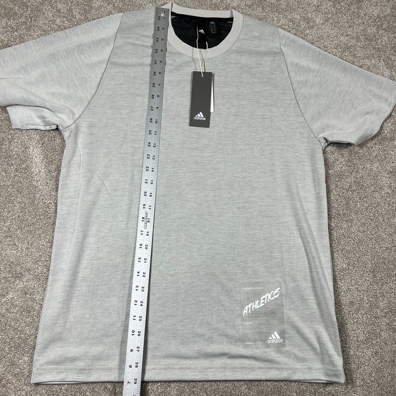 Adidas Mens Medium Gray Inside Mesh Tech Knit Short Sleeve Athletics T-Shirt NWT gallery