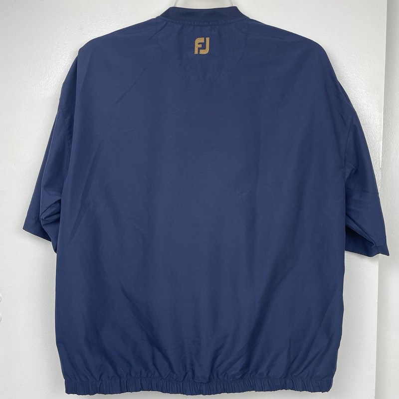 FootJoy Men's M Medium Wind Shirt Pullover Half-Sleeve V-Neck Golf Outdoor Blue gallery
