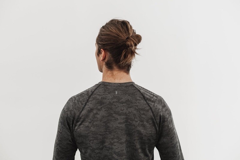 NWT NOBULL Men’s Textured Running Long Sleeve - Medium - Black Camo gallery