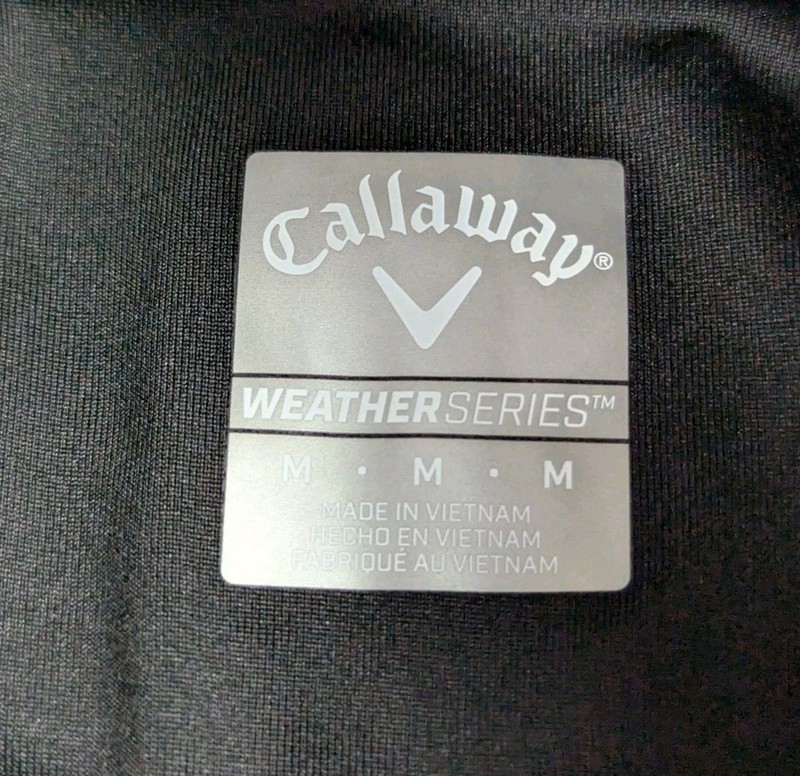 Callaway Weather Series Golf 1/4 Zip Pullover Men's Medium Black UPF50 NEW gallery
