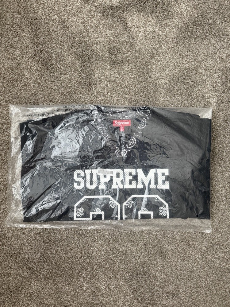 Supreme Bandana Football Jersey Black SS25 Brand New Extra Large (XL)