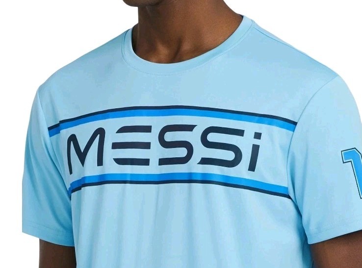 Messi Mens Blue Short Sleeve Breathable Polyester Athletic Jersey Top Size M gallery