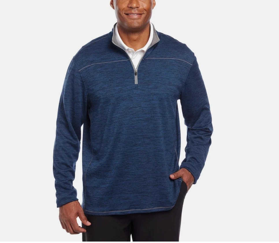 Pebble Beach Men's 1/4 Zip Dry-Luxe Performance Pullover Shirt, Blue, XL gallery
