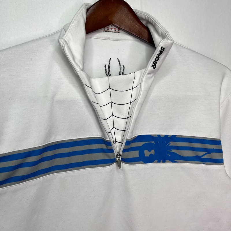 Spyder Mens S White Blue Quarter Zip Pullover Athletic Ski Base Layer gallery