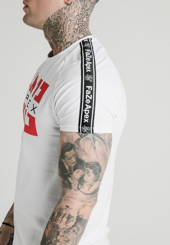 SikSilk x FaZe Apex Mens White Elastic Cuff Gym Tee XXS gallery
