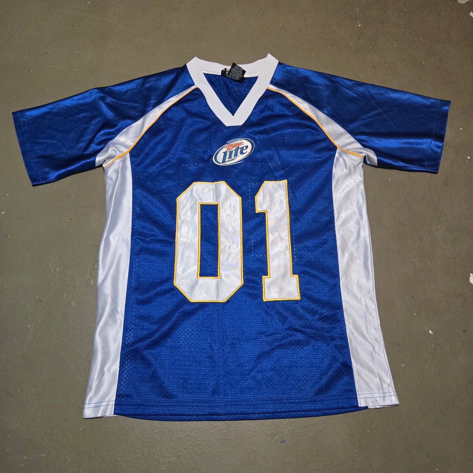 LevelWear Miller Lite Short Sleeve Blue #01 Football Jersey Size Medium gallery