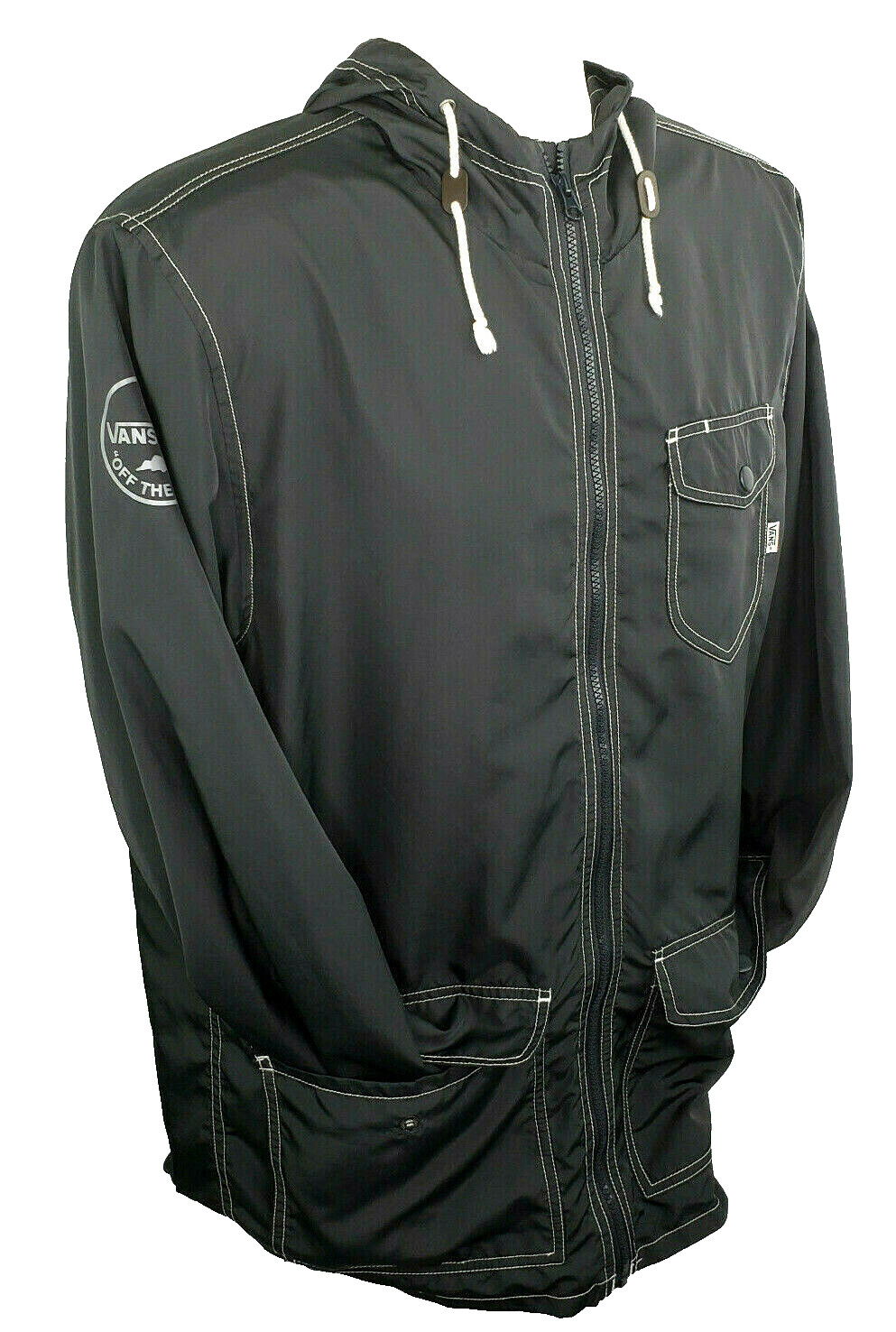 Vans Off The Wall, Mens M, Joel Tudor Coll., Gray Full Zip Hooded Jacket, EUC gallery