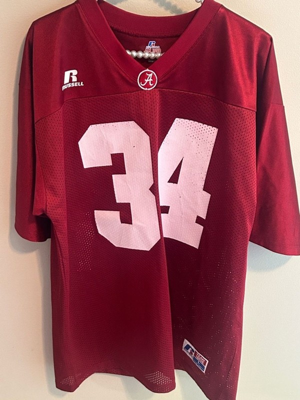 Russell Athletic Alabama Crimson Tide #34 Football Jersey L Distressed gallery