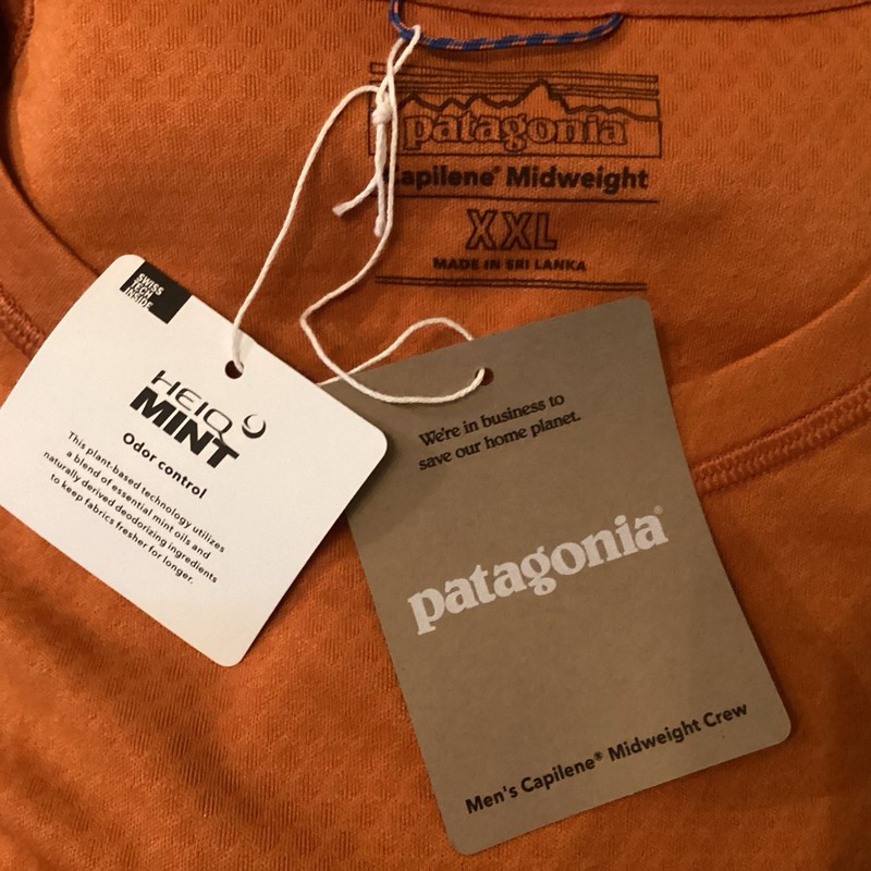 NEW Mens $89 PATAGONIA Capilene Midweight Crew Shirt/Baselayer Redtail Rust XXL gallery