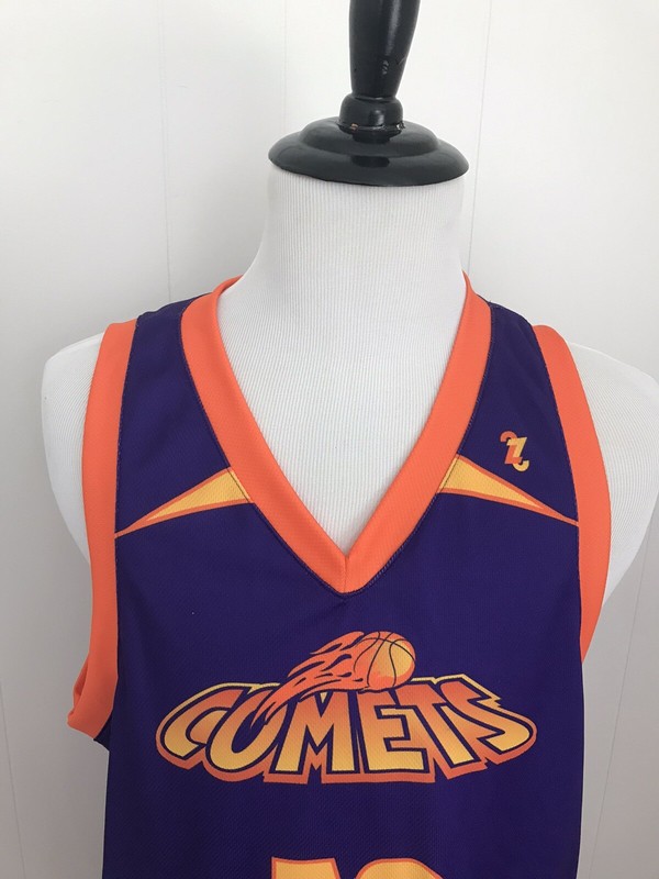 COMETS #50 Basketball Jersey SZ XL ANTHONY - 27 Sports - Purple Orange Yellow US gallery