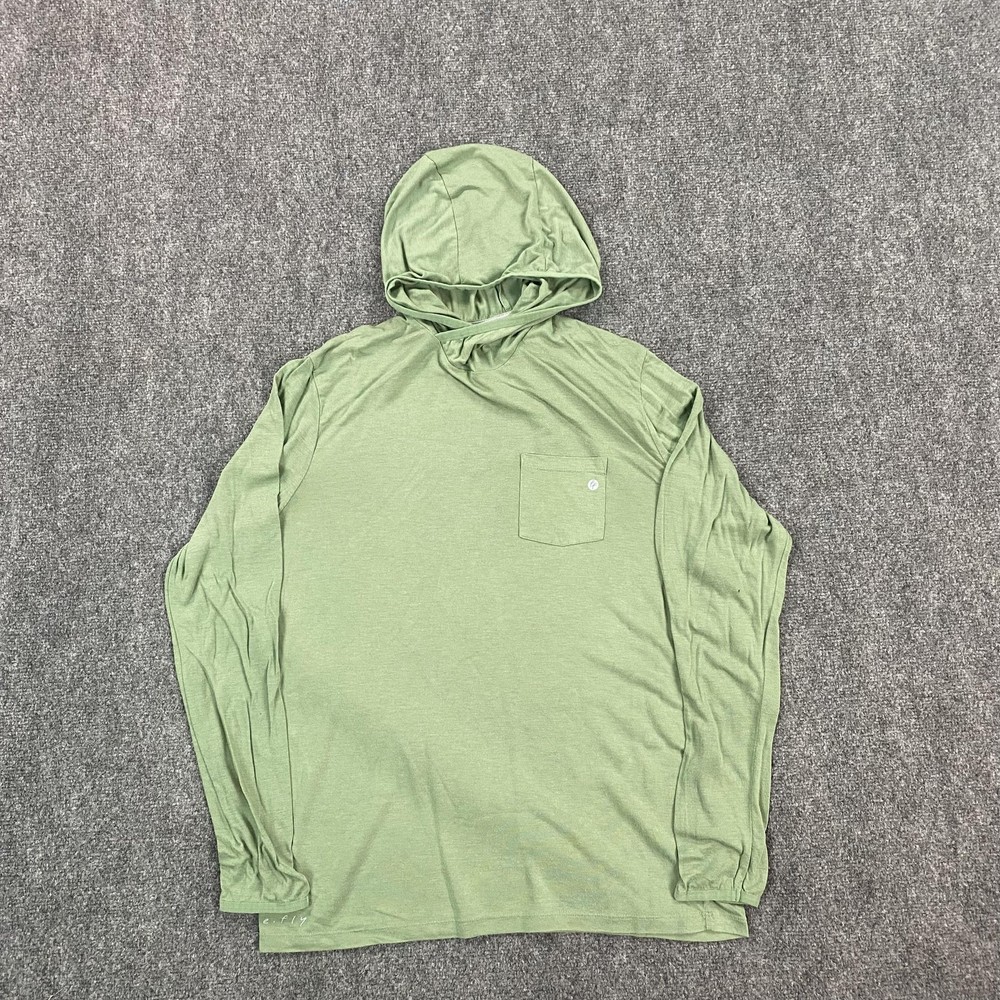 Free Fly Shirt Mens Medium Hooded Long Sleeve Bamboo Glacier Anglers Fishing