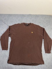 Vintage Jordan Shirt Mens 3XL Brown Thermal Lined Long Sleeve Jumpman Basketball