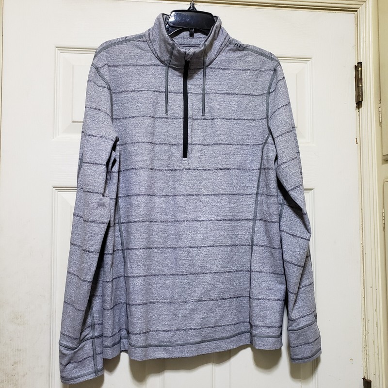 Lululemon Sweater Mens Small Grey Preformance Pullover Stretch Shirt Thumbholes gallery