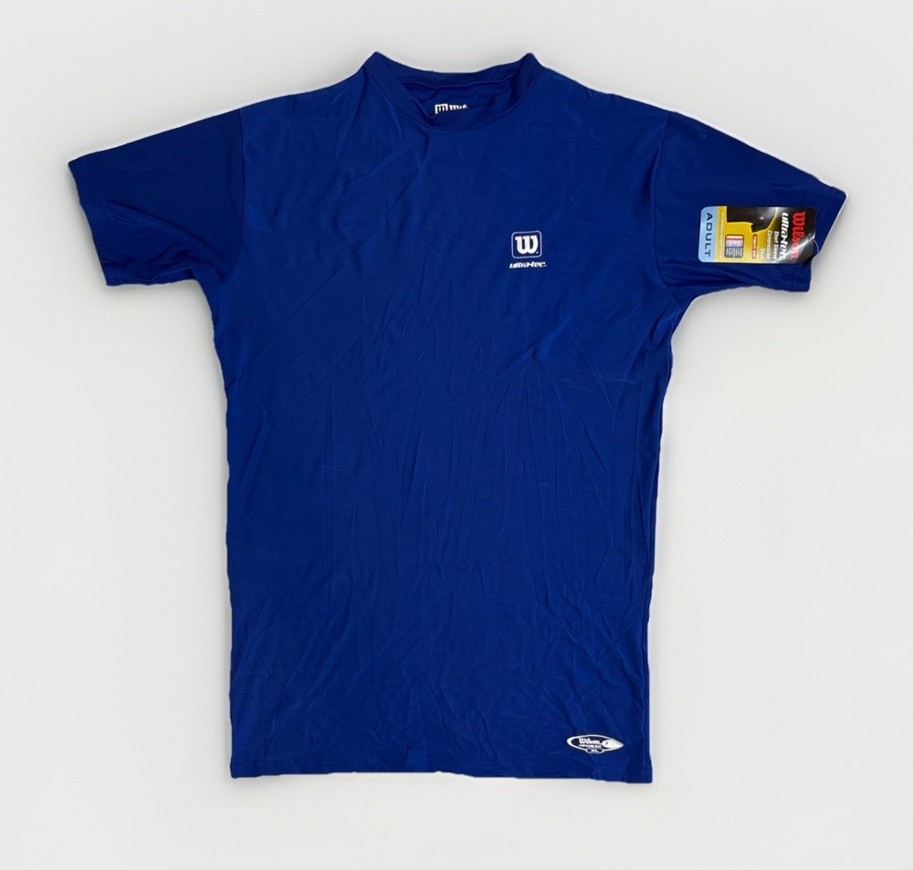 Wilson Ultra-Tec Short Sleeve Compression Shirt Royal Blue Mens Size XL