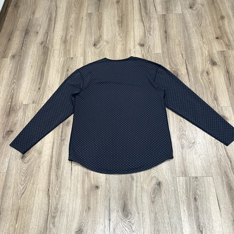 BYLT Drop Cut Lux Tee Men's Size XL Blue Shirt Knit Polka Dot Long Sleeves gallery