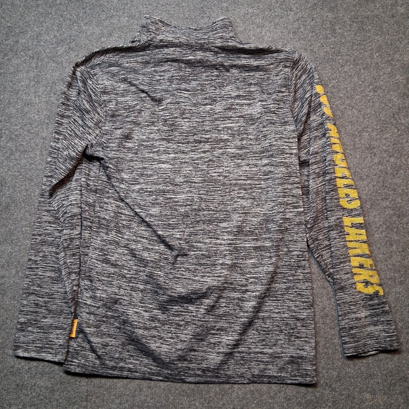 Los angeles lakers quarter zip pullover mens medium sleeve logo gray gallery