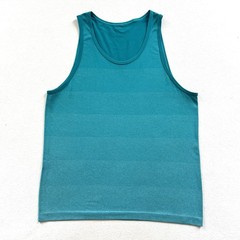 Lululemon Men Aqua Turquoise Stripe Heathered Surge Metal Vent Tech Tank Top M