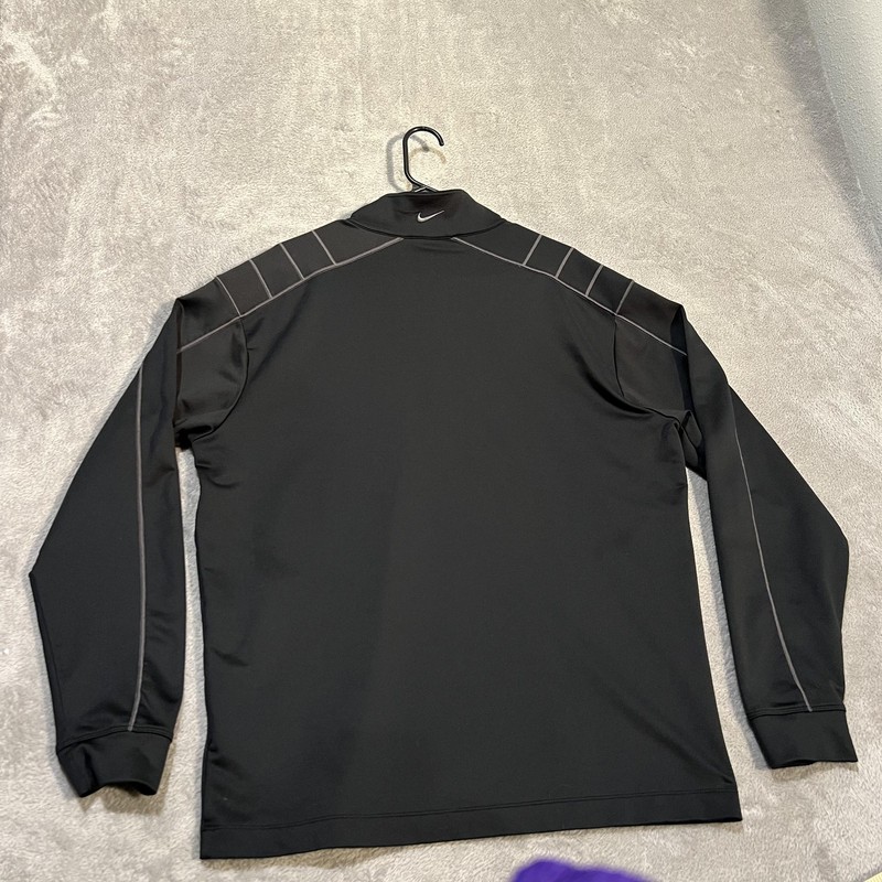 Nike Golf Dri-FIT Pullover Mens Large Black 1/4 Zip Long Sleeve RAM Logo gallery