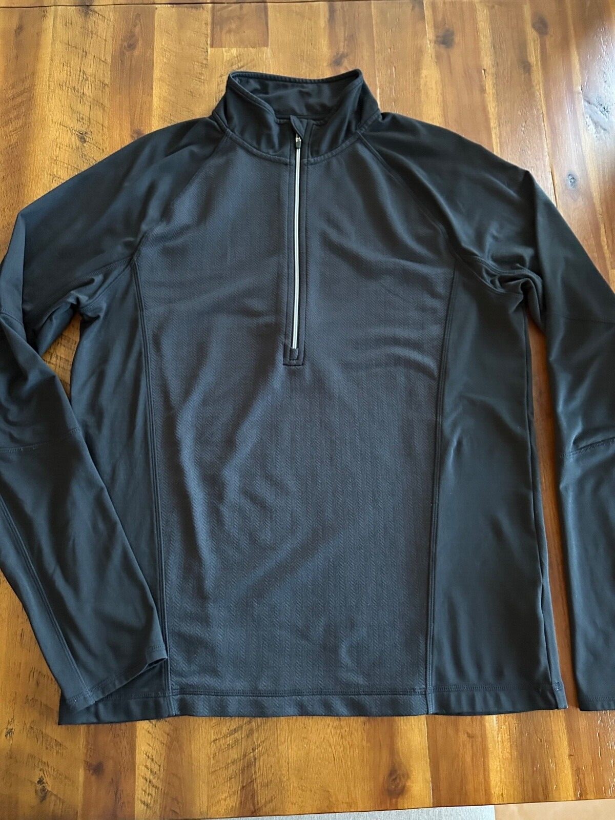Men's Mondetta Quarter-Zip Athletic Shirt, Black Size M gallery